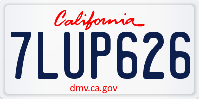 CA license plate 7LUP626