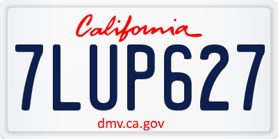 CA license plate 7LUP627