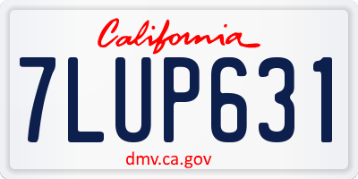 CA license plate 7LUP631