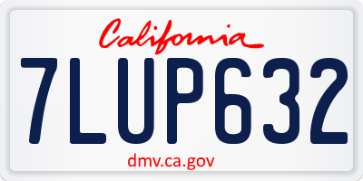 CA license plate 7LUP632