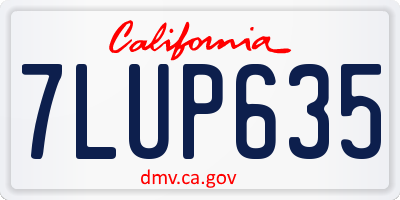 CA license plate 7LUP635