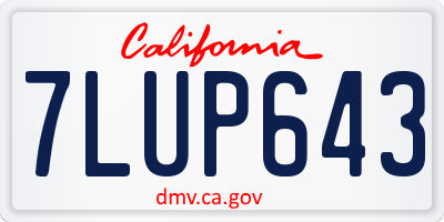 CA license plate 7LUP643