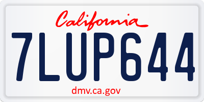 CA license plate 7LUP644