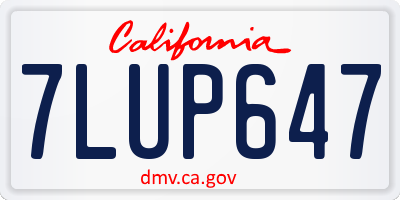 CA license plate 7LUP647
