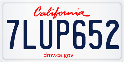 CA license plate 7LUP652