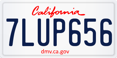 CA license plate 7LUP656