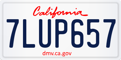CA license plate 7LUP657
