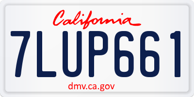 CA license plate 7LUP661