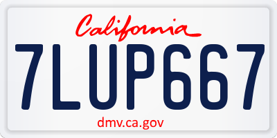 CA license plate 7LUP667