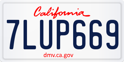 CA license plate 7LUP669