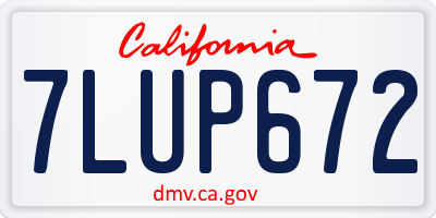 CA license plate 7LUP672
