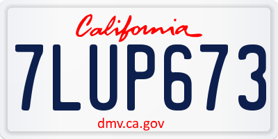 CA license plate 7LUP673