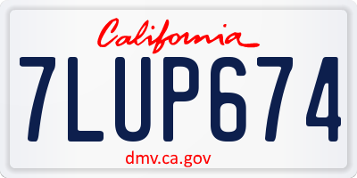 CA license plate 7LUP674