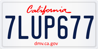 CA license plate 7LUP677