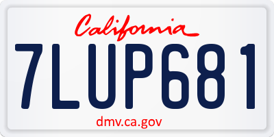 CA license plate 7LUP681
