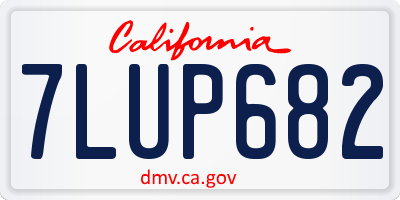 CA license plate 7LUP682