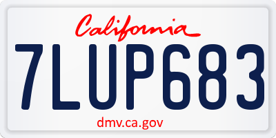 CA license plate 7LUP683
