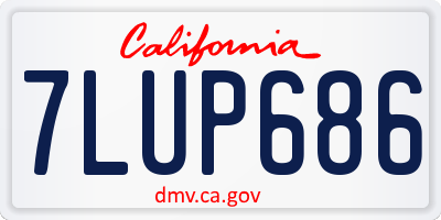 CA license plate 7LUP686