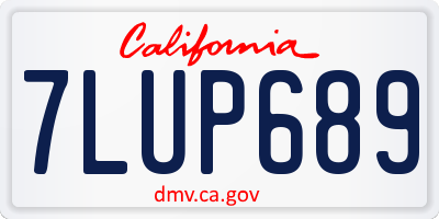 CA license plate 7LUP689