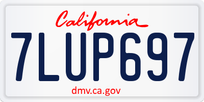 CA license plate 7LUP697