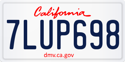 CA license plate 7LUP698