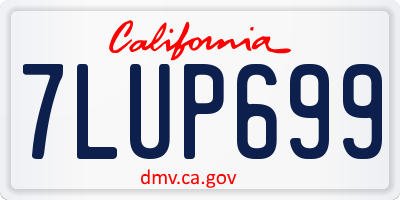 CA license plate 7LUP699