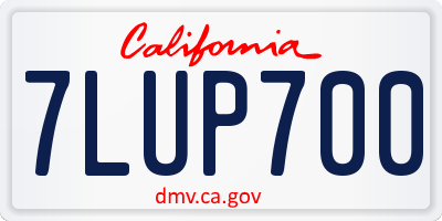 CA license plate 7LUP700