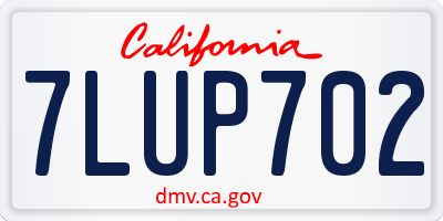 CA license plate 7LUP702