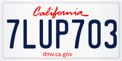 CA license plate 7LUP703