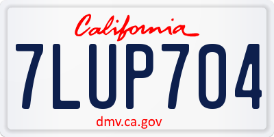 CA license plate 7LUP704