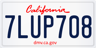 CA license plate 7LUP708