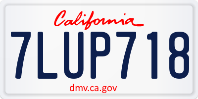 CA license plate 7LUP718