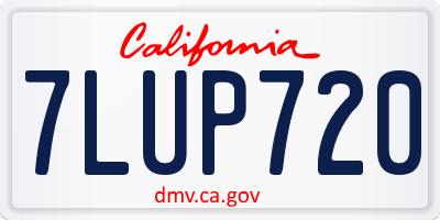 CA license plate 7LUP720