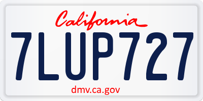 CA license plate 7LUP727