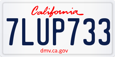 CA license plate 7LUP733