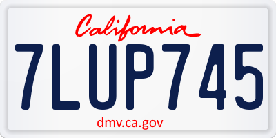 CA license plate 7LUP745