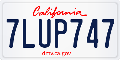 CA license plate 7LUP747
