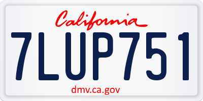 CA license plate 7LUP751
