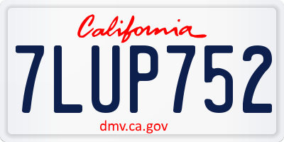 CA license plate 7LUP752