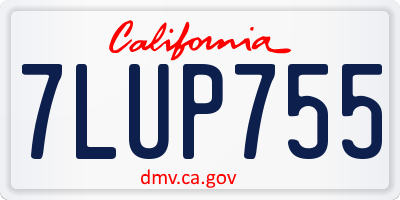 CA license plate 7LUP755