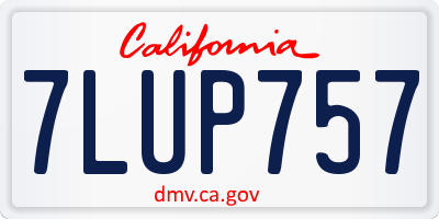 CA license plate 7LUP757