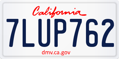 CA license plate 7LUP762
