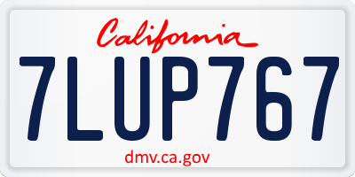 CA license plate 7LUP767