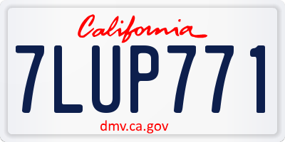 CA license plate 7LUP771