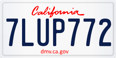 CA license plate 7LUP772