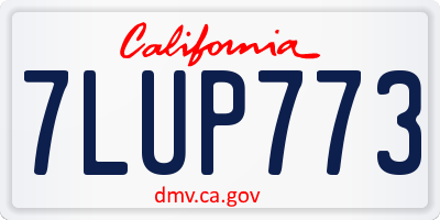 CA license plate 7LUP773