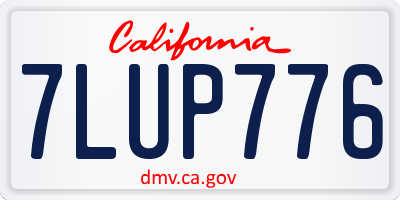 CA license plate 7LUP776