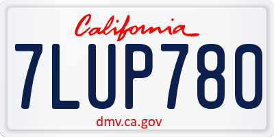 CA license plate 7LUP780