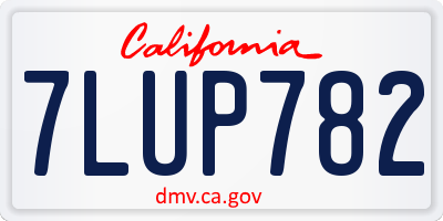 CA license plate 7LUP782