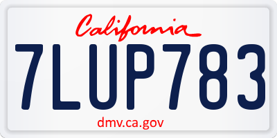 CA license plate 7LUP783